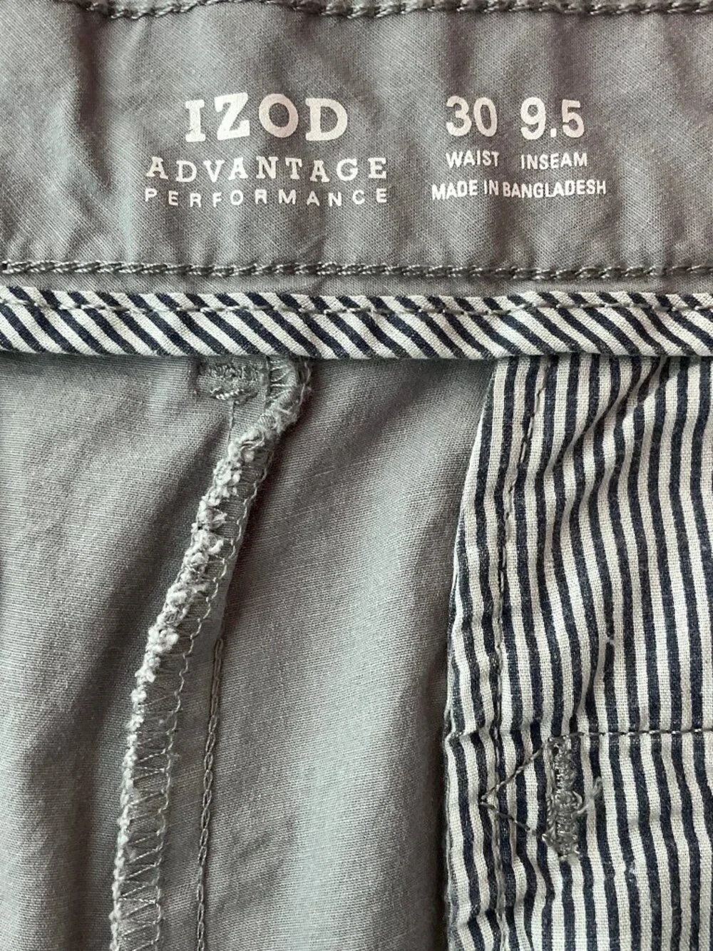 IZOD Mens Size 30 (31) Advantage Performance Shorts with Dog Print Gray Blue